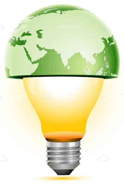 Abstract Half Green Globe Light Bulb Design